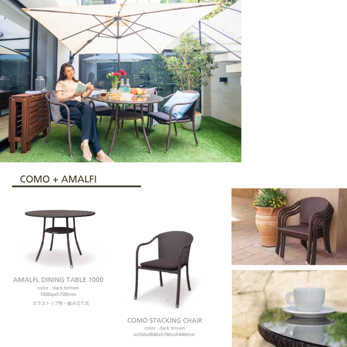 K－RAUCORD 【AMALFI + TRIO】TABLE ＆ CHAIR SET